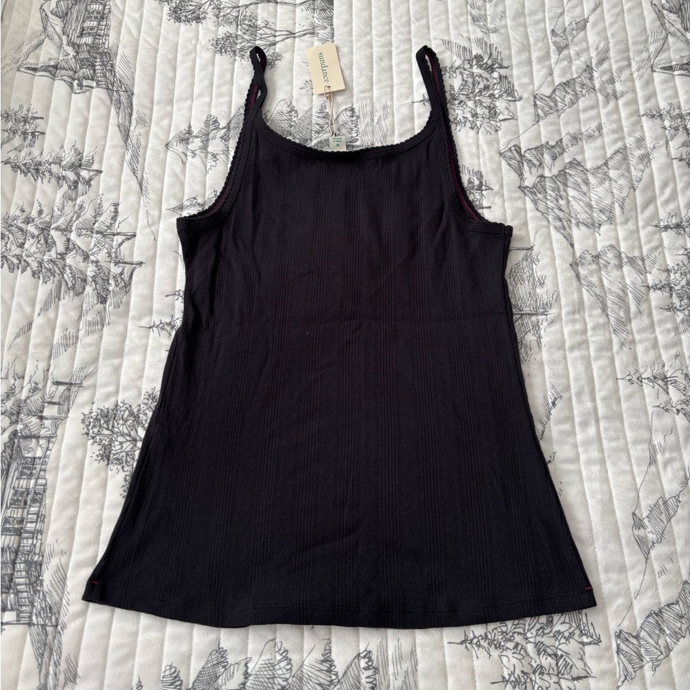 NWT Sundance Black Camisole Top with Purple Trim Women’s Size M - Picture 2 of 7